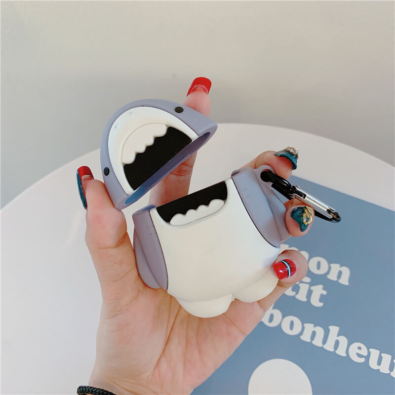 Grey Great White Shark Airpods Case Cover for 1/2/pro/3
