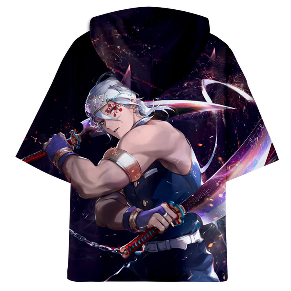 Demon Slayer short sleeves 3D print hoodie