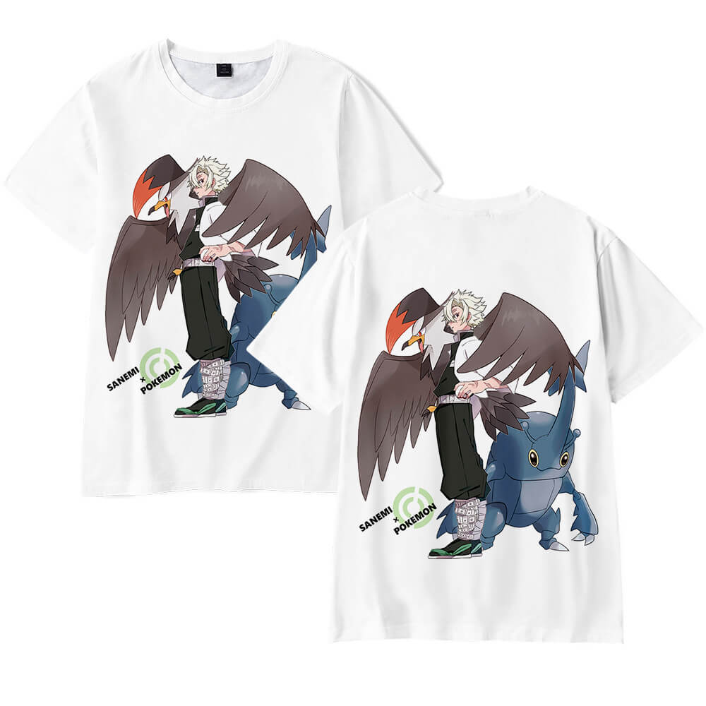 Demon Slayer Sanemi x Pokemon short sleeves t-shirt
