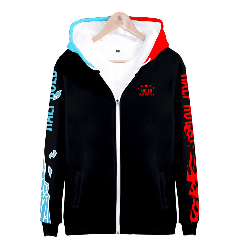 My Hero Academia 3D Print cosplay long sleeves zip-up hoodie