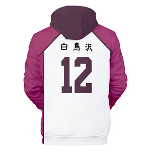 Haikyuu Shiratorizawa Academy Long sleeves Hoodie(Nunber 10,12,14)