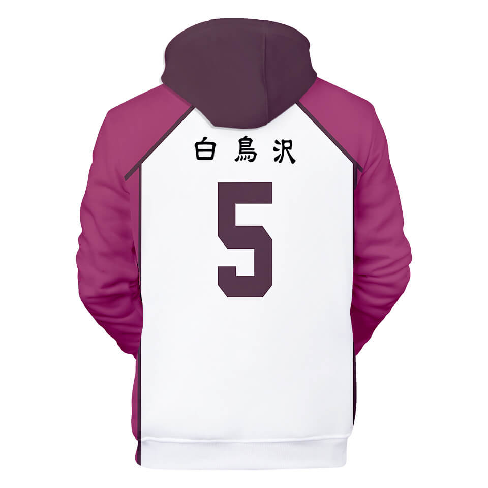 Haikyuu Shiratorizawa Academy Long sleeves Hoodie(Nunber 1,3,4,5,8)