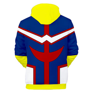 My Hero Academia All Might 3D Print cosplay long sleeves hoodie (for kids and adults)