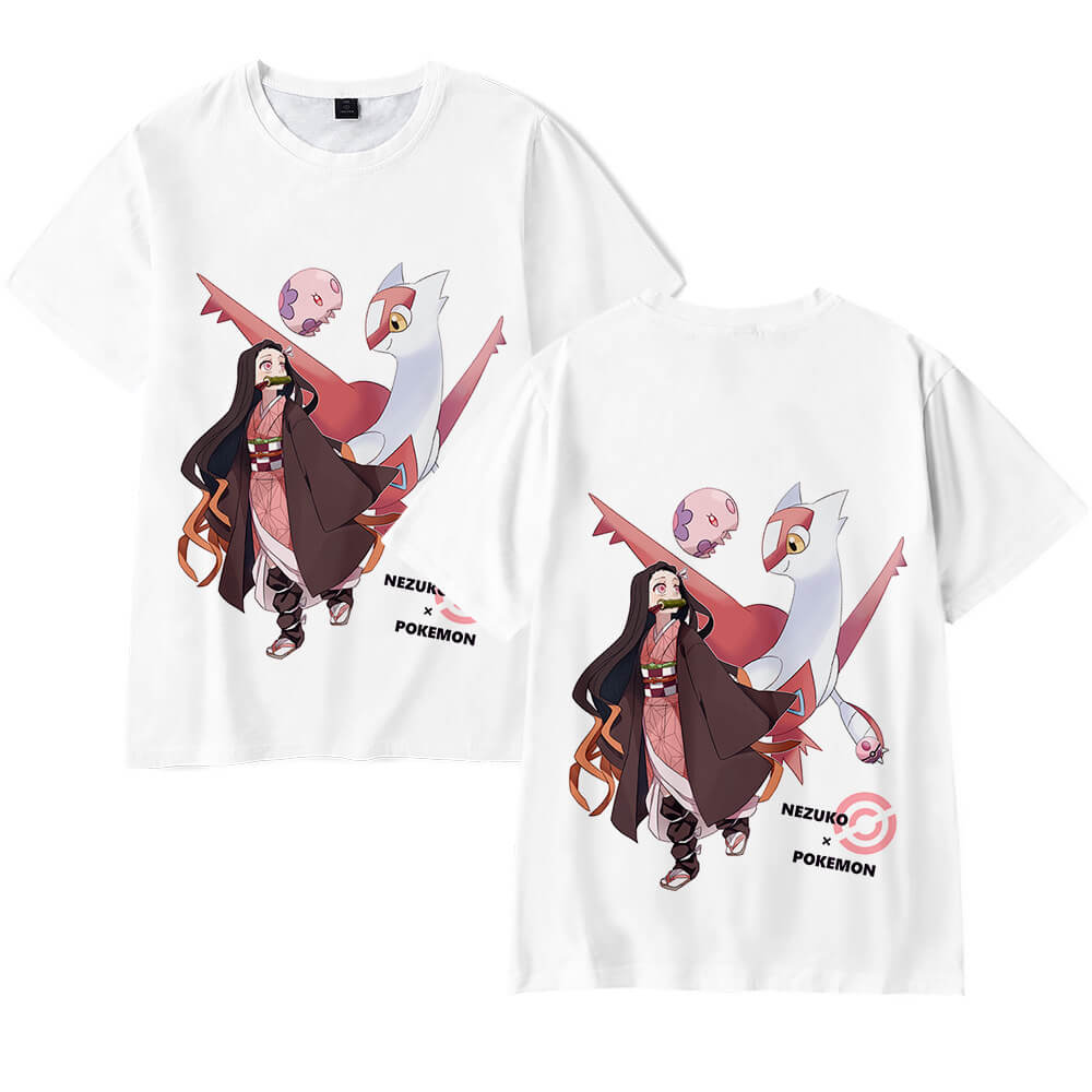 Demon Slayer Nezuko x Pokemon short sleeves t-shirt