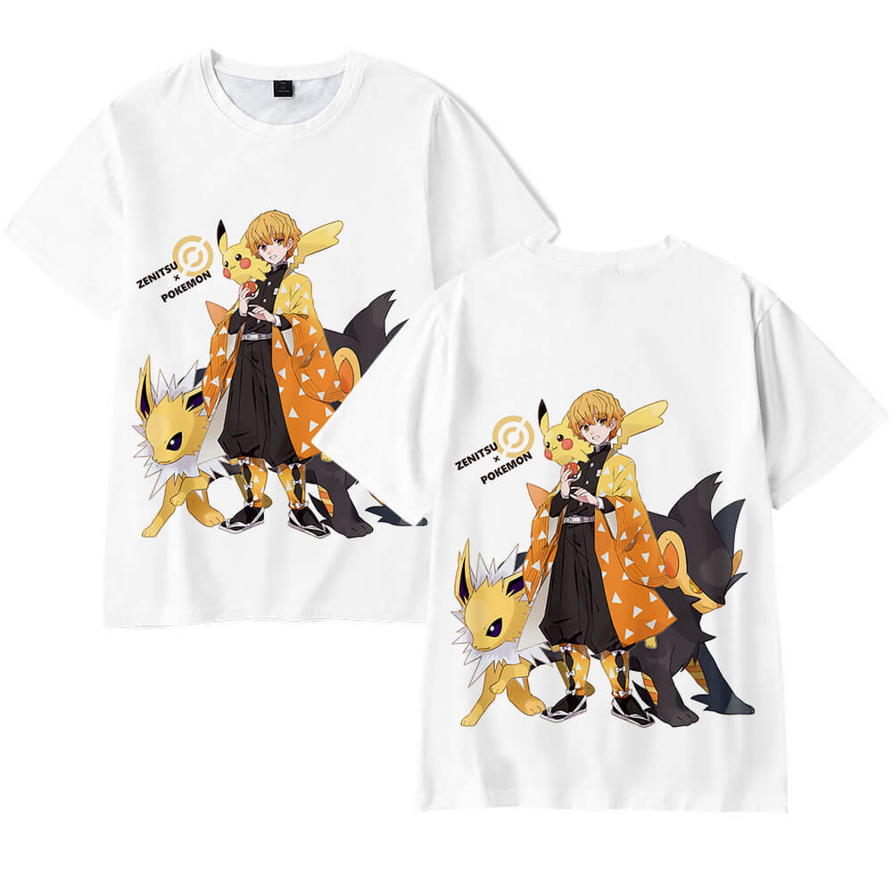 Demon Slayer Zenitsu x Pokemon short sleeves t-shirt