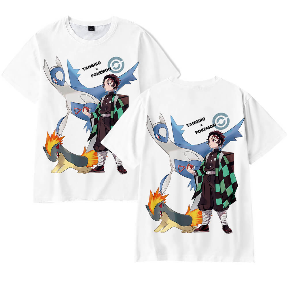 Demon Slayer Tanjiro x Pokemon short sleeves t-shirt