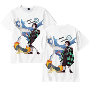 Demon Slayer Tanjiro x Pokemon short sleeves t-shirt