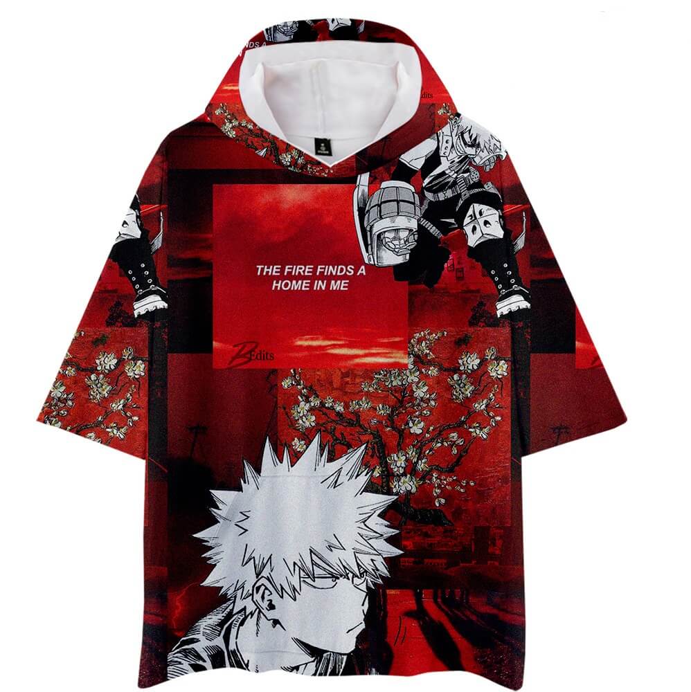 My Hero Academia 3D print short sleeves hoodie